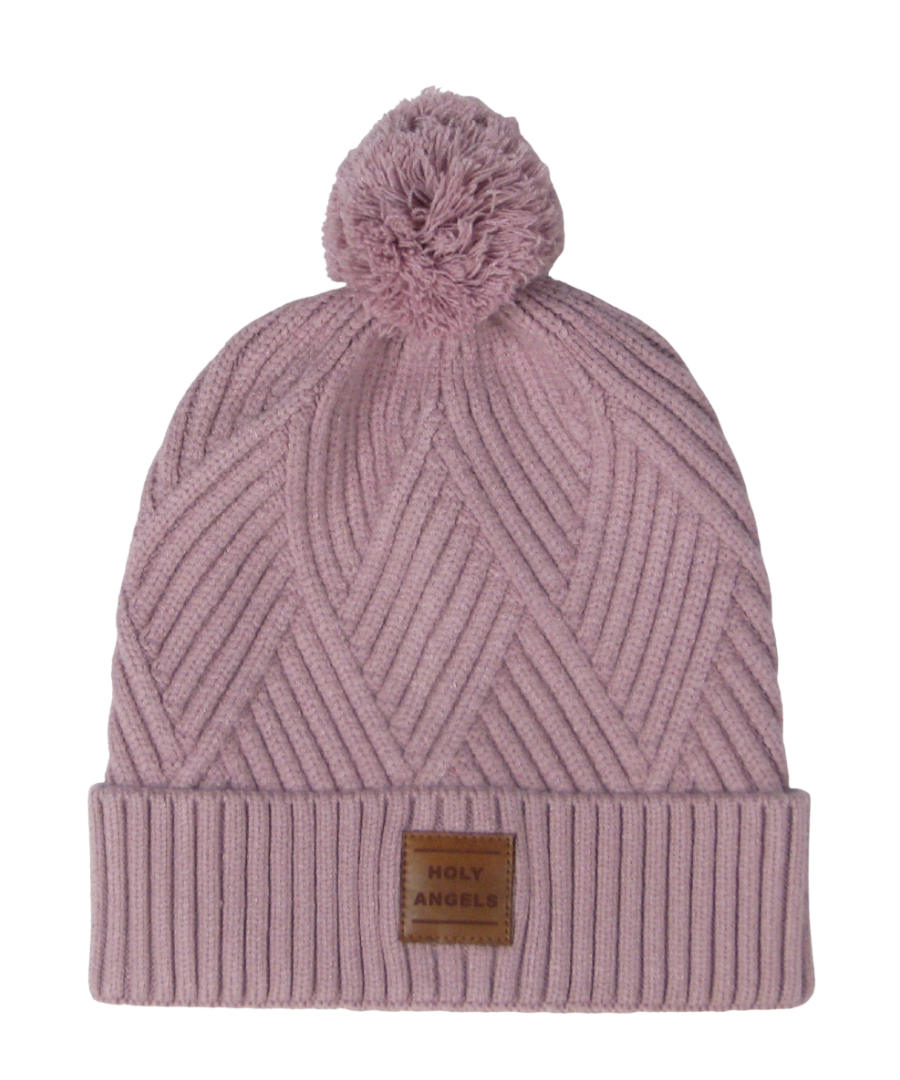 Pink Textured Cuff Beanie